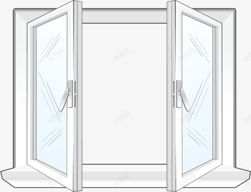 卡通窗户png免抠素材_新图网 https://ixintu.com 打开 木条 木纹 矢量素材 窗口 窗户 窗户矢量素材