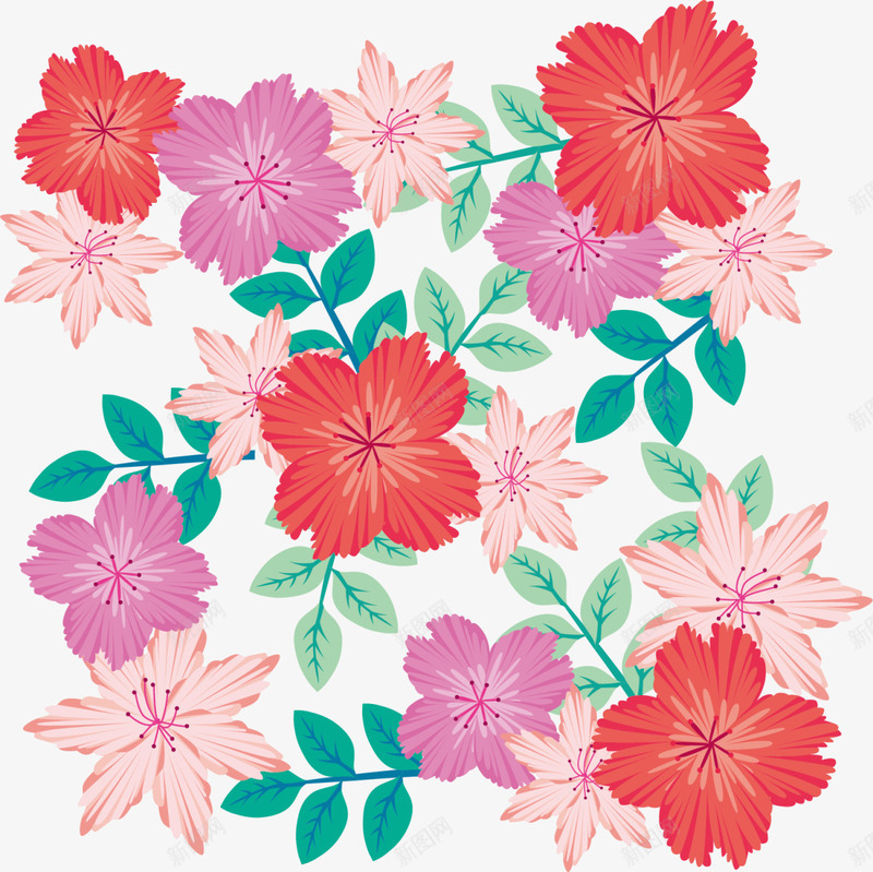 粉色美丽花朵背景png免抠素材_新图网 https://ixintu.com 春天 春季 绿化 自然 花朵 边框纹理 鲜花