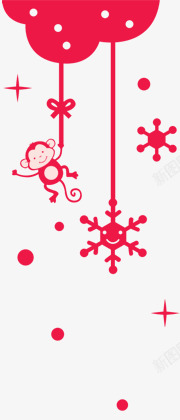 猴子喜庆春节挂坠素材