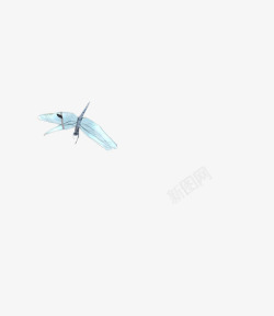 蜻蜓蓝色中国风漂浮古风素材