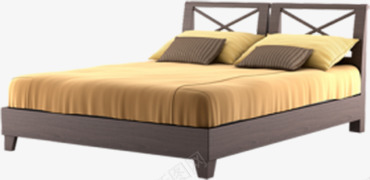 双人床方床png免抠素材_新图网 https://ixintu.com 双人床 床图片 床家具透明底 木质床
