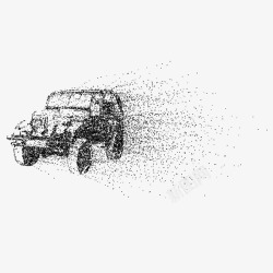 汽车抽象黑色砂砾粒子汽车元素矢量图高清图片