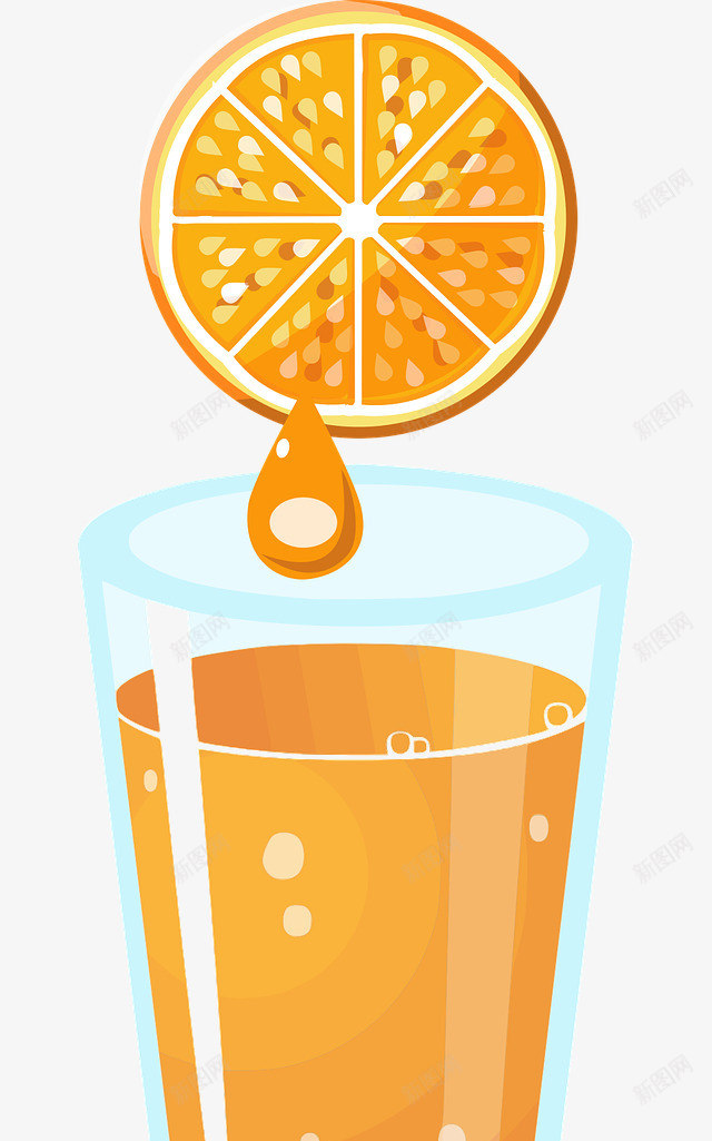 鲜榨的橙汁png免抠素材_新图网 https://ixintu.com 果汁 橙子 玻璃杯 饮料