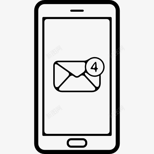 手机屏幕上的信封图标png_新图网 https://ixintu.com 信封 工具和用具 手机 手机套 手机屏幕 手机屏幕展示图 电子邮件 电话 符号