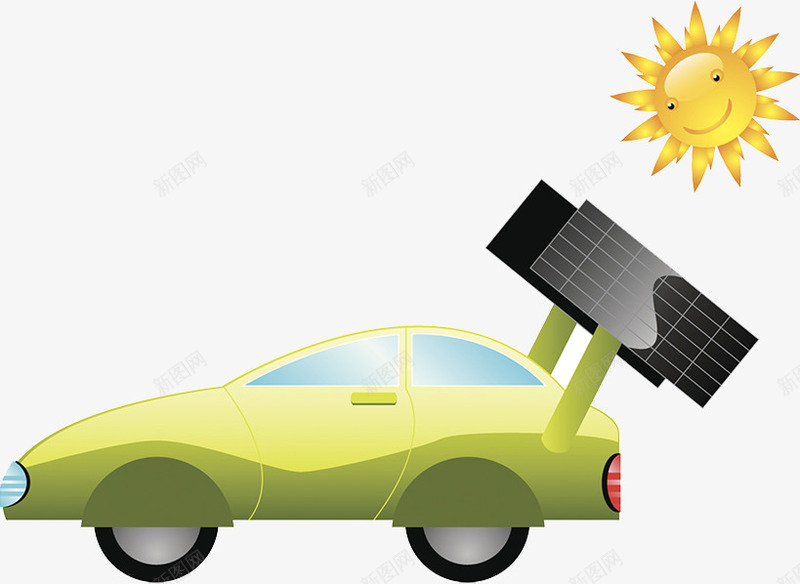 太阳能汽车png免抠素材_新图网 https://ixintu.com 可再生能源 太阳能 新能源汽车 绿色环保