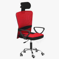 滑轮椅子红色透气电脑椅高清图片
