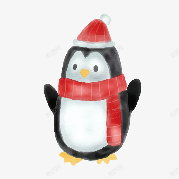 黑色手绘企鹅动物png免抠素材_新图网 https://ixintu.com 企鹅 动物 卡通企鹅 围巾 帽子 手绘企鹅 黑色企鹅