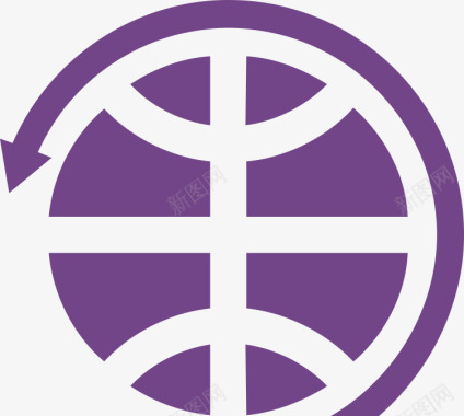 紫色圆形箭头图标图标