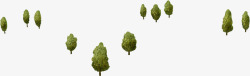 绿色手绘艺术大树造型素材
