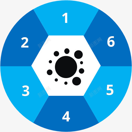 蓝色转盘步骤png免抠素材_新图网 https://ixintu.com 循环 步骤 流程 蓝色 转盘