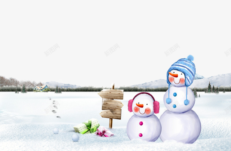 雪人png免抠素材_新图网 https://ixintu.com 冬季雪人元素 冬季雪人图片 冬季雪人素材 雪地场景