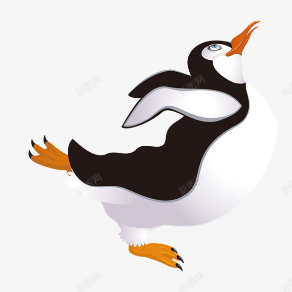 舞动企鹅png免抠素材_新图网 https://ixintu.com 企鹅 动物 白色 跳舞 黑色