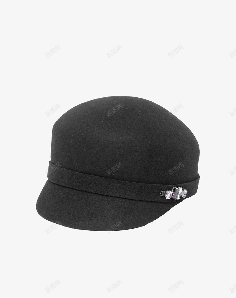女士黑色帽子png免抠素材_新图网 https://ixintu.com 典雅 时装毡帽 水钻 真享 羊毛