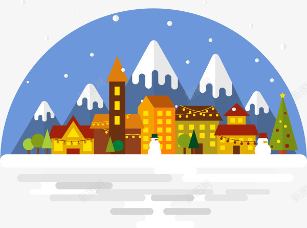 圣诞节元素png免抠素材_新图网 https://ixintu.com h5素材 卡通 圣诞节元素 雪景