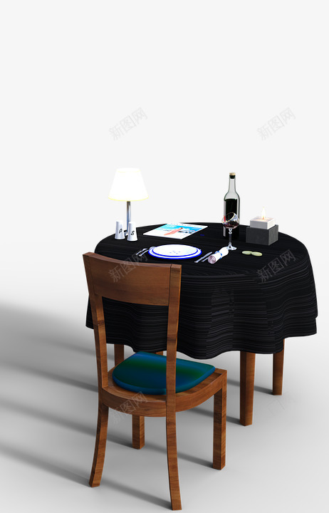 黑色桌子png免抠素材_新图网 https://ixintu.com 吃喝 宴会 晚餐 椅子 现代 餐厅