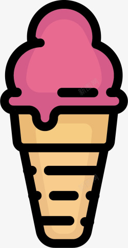 香芋味的冰淇淋矢量图素材