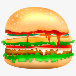 汉堡快餐食品汉堡垃圾食品食物图图标图标