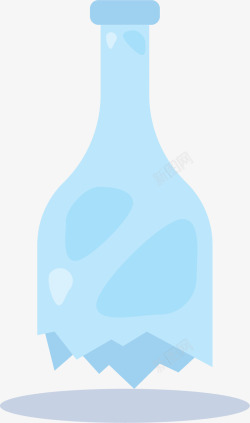 细长酒瓶透明细长的酒瓶破裂矢量图高清图片