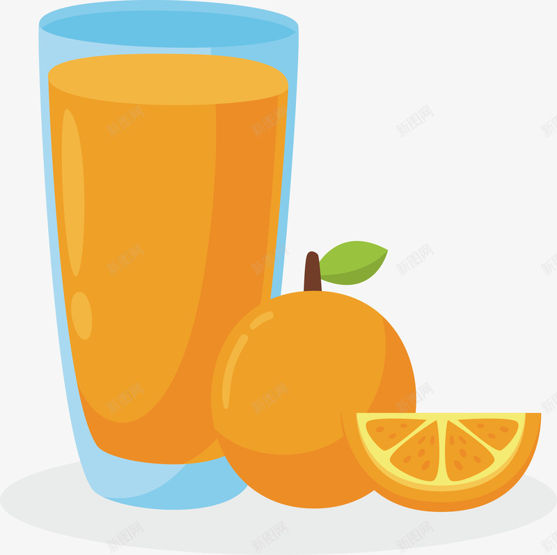 橙汁饮料矢量图ai免抠素材_新图网 https://ixintu.com 好喝 插画 橙汁 橙汁饮料 精美 饮品设计 矢量图
