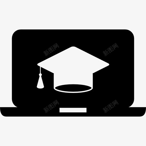 在线毕业图标png_新图网 https://ixintu.com 互联网 在线教育 帽 毕业 笔记本电脑 符号 经院哲学家 计算机工具