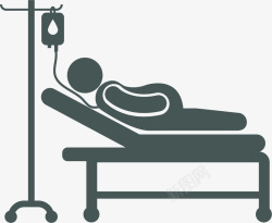 老年瘫痪病床瘫痪病人卡通图标高清图片