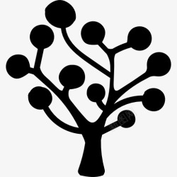 心形叶树的轮廓树的轮廓圆叶图标高清图片