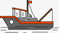 扁平化渔船图素材