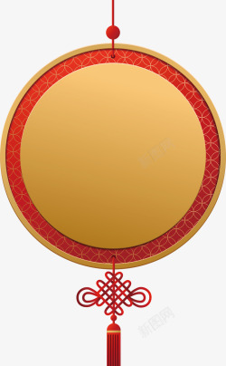 过年挂件金色中国风圆形挂饰高清图片