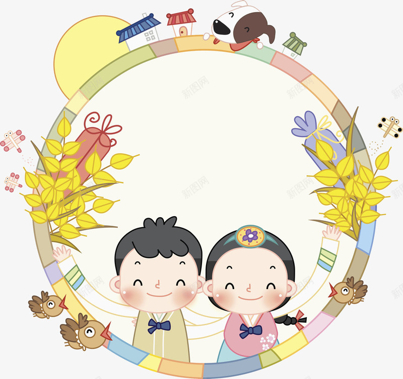 韩国儿童png免抠素材_新图网 https://ixintu.com 卡通人物 卡通手绘 水彩画 肖像画 装饰图案 韩国儿童