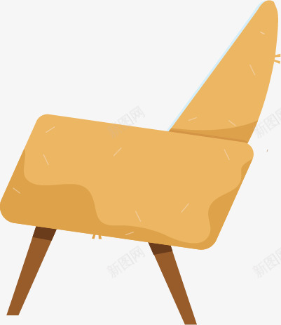 卡通手绘办公室座椅png免抠素材_新图网 https://ixintu.com 创意 办公室座椅 动漫动画 卡通手绘 座椅 椅子 黄色
