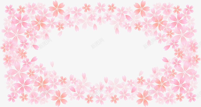 粉色梦幻花朵框架png免抠素材_新图网 https://ixintu.com 桃花 梦幻花朵 粉色花朵 美丽花朵 美图边框 花圈 边框纹理