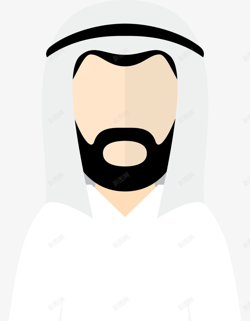 白色阿拉伯人png免抠素材_新图网 https://ixintu.com 免抠PNG 卡通 男人 白色 装饰图案 阿拉伯人 阿拉伯人头像