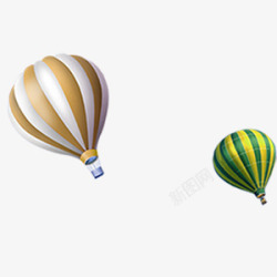 漂浮热气球组素材