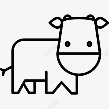 奶牛的卡通变图标图标