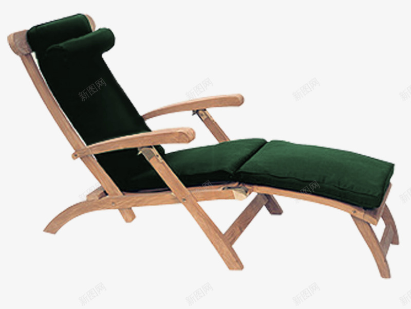 绿色躺椅png免抠素材_新图网 https://ixintu.com 实物 椅子 绿色布 躺椅