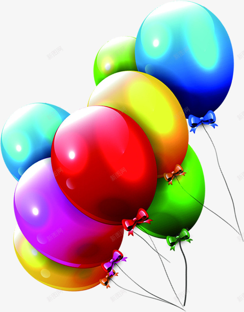 一簇向左飘浮彩色气球png免抠素材_新图网 https://ixintu.com 彩色 气球 飘浮