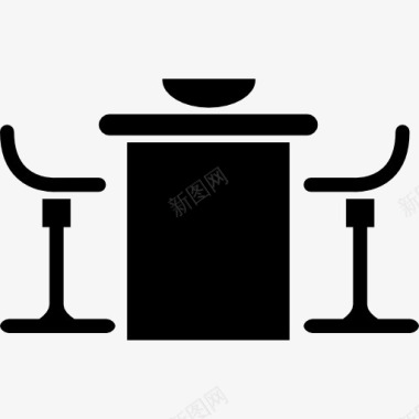 厨房的桌子和座椅套家具图标图标