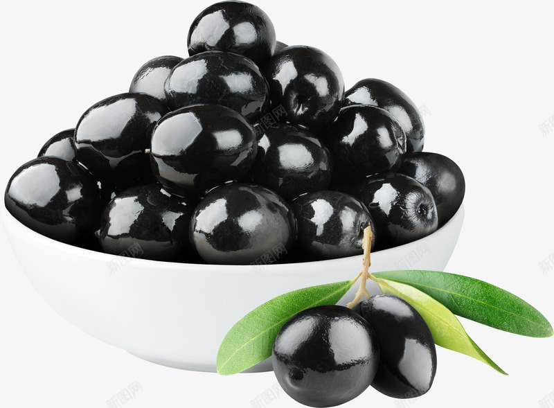 一碗黑橄榄装饰png免抠素材_新图网 https://ixintu.com 水果 食材 食物 黑橄榄