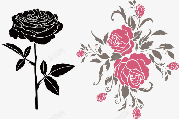 心型玫瑰花图标图标