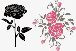 玫瑰花笔刷心型玫瑰花图标高清图片