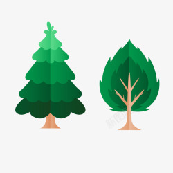 绿化林木水彩手绘树木素材