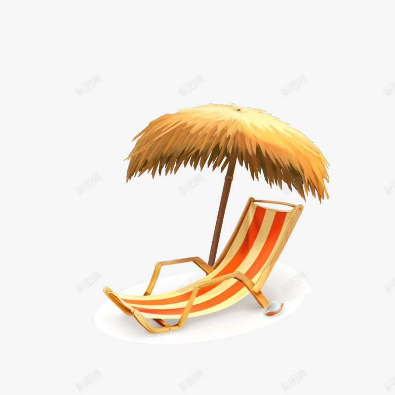 躺椅png免抠素材_新图网 https://ixintu.com 伞 海滩 矢量躺椅 躺椅