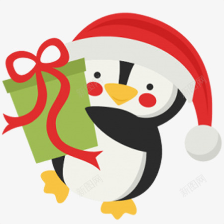 拿礼物的企鹅png免抠素材_新图网 https://ixintu.com 卡通企鹅 卡通动物 卡通装饰 小企鹅