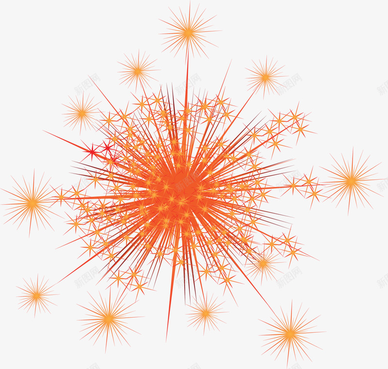 春节美丽橘色烟花png免抠素材_新图网 https://ixintu.com 春节烟花 橘色烟花 烟花爆竹 礼花 绽放的烟花 美丽烟花