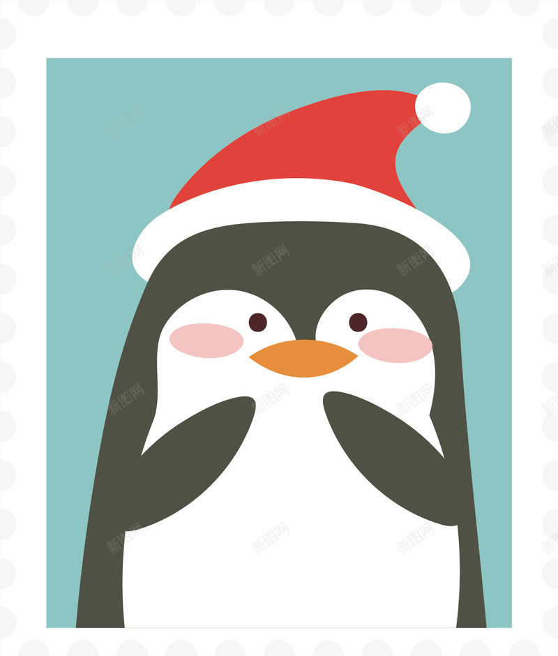 水彩企鹅邮票png免抠素材_新图网 https://ixintu.com 企鹅 创意 动物 卡通手绘 宠物 绿色 邮票
