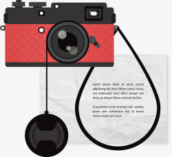 红色照相机矢量图素材