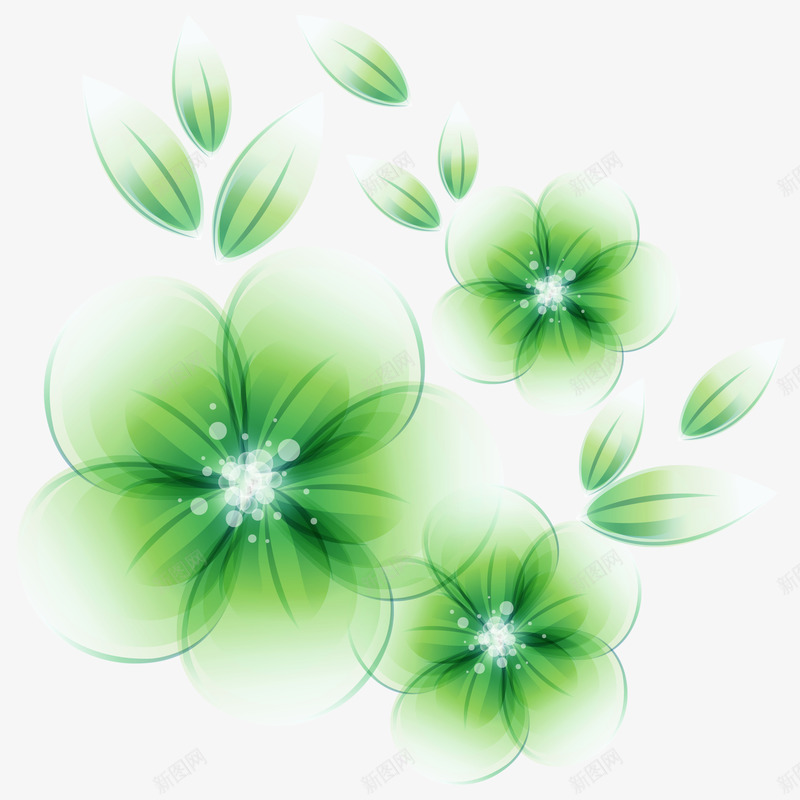 水彩梦幻绿色花朵png免抠素材_新图网 https://ixintu.com 梦幻花朵 水彩 简图 美丽的 花卉 花朵 花瓣