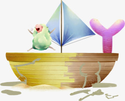 帆船造型设计创意卡通动物造型帆船高清图片