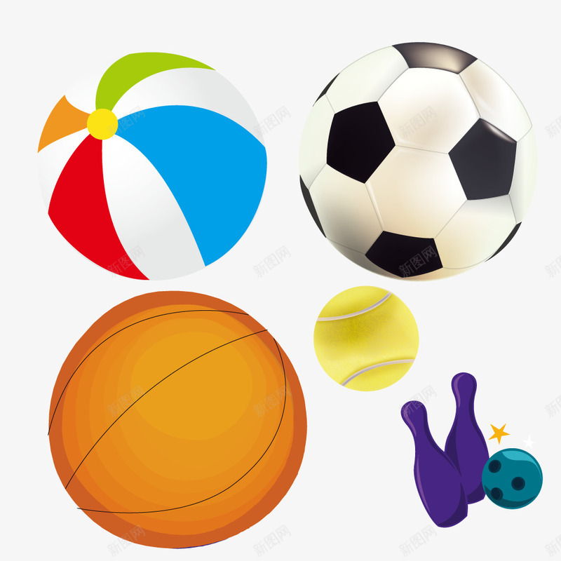 球类运动png免抠素材_新图网 https://ixintu.com 保龄球 球类 篮球 网球 足球 运动