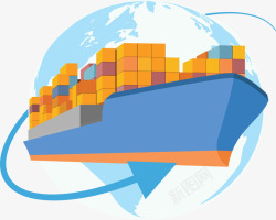 全球贸易电商快运国际贸易矢量图高清图片